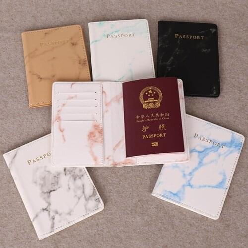 Pu Leather Marble Style Passport Cover Travel Wallet Mr/Mrs Covers for Passports Travel Document Organizer Passport Holder Case