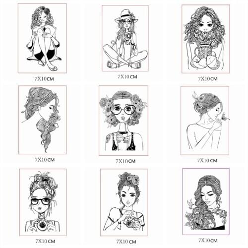 Fashion Sweet Sexy Literary Girl Clear Silicone Stamps Scrapbooking Handmade Cards Decorate Crfat Template New Transparent Stamp