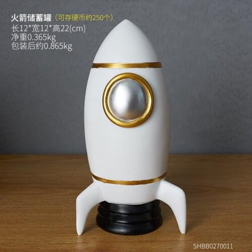 Cartoons rocket cute piggy bank childrens room decoration astronaut spaceman coin bank decoration desk creative decoration