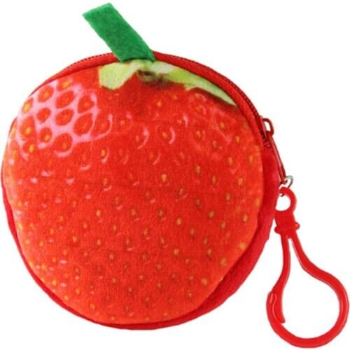 Stuffed zero Wallet imitation fruit coin bag cute portable hook up ladys mini coin bag