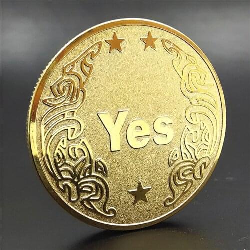 Very Very Beautiful Yes No Gold Plated Coin Lucky Moon Light Color Commemorative Coins