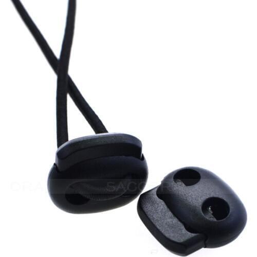 Cord Lock Bean Toggle Stopper Plastic Buckle Belt Clip Size:20mm*19mm*8mm Toggle Clip Backpack Accessories Black