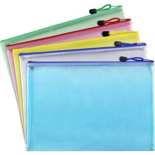 Waterproof Fiber Mesh File Folder Bag Document Pouch Office School Staff Students Stationery Book Pencil Pen Case Bag Supplies