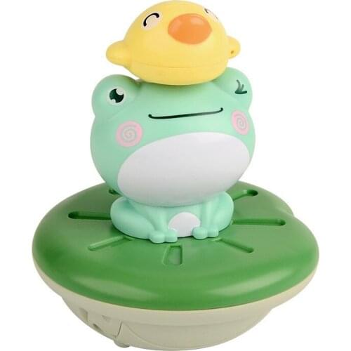 Spray Frog Shape Toy with 4 Different Nozzles Floating Principle Baby Shower Companion Tool