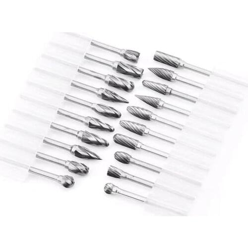 Carbide Milling Cutter 3*6mm Rotary Tool Diamond Carbide Steel Burr Set Dremel Metal Wood Carving Drill Bit Accessories