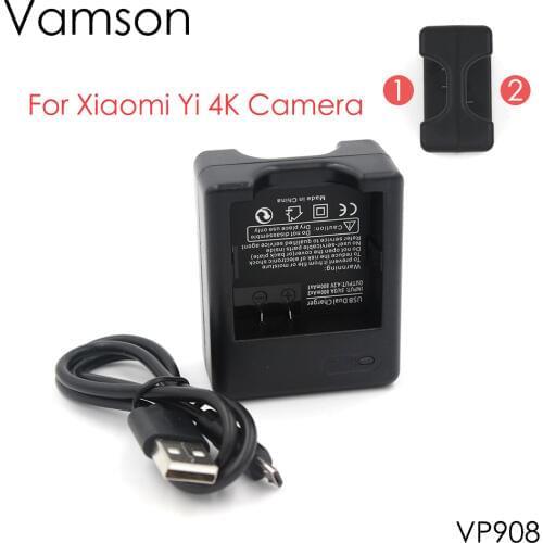 Vamson for USB Charging Dock Dual Slot Battery Charger for Yi 4K