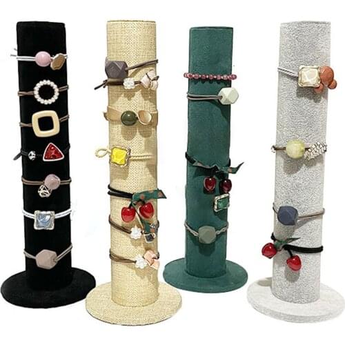 Retro Velvet Jewelry Bracelet Display Rack Bar Bangle Hair Hoop Holder