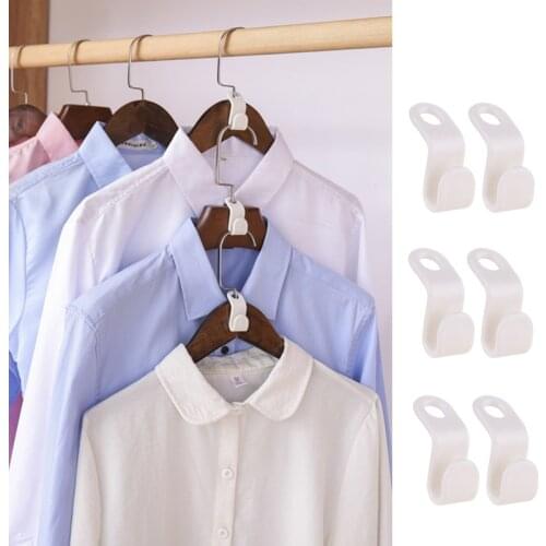 6/12/18 Pcs/Set Plastic Hanger Home Wardrobe Cabinet Hanger Connection Hooks Accessories Storage Hanging Racks