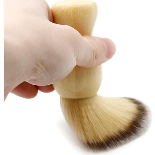High Quality Soft Wool Hair Shaving Brush For Men Barber Beard Dusting Brushes In Bamboo Smooth Surface Hairdresser Clean Brush
