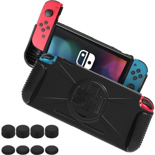Protective Case for Nintend Switch NS, Hand Grip Cover Shell W/ Wristband Shock-Absorption Anti-Scratch Stand Cradle Game Store
