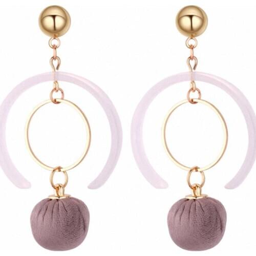 TONGKWOK Bohemia Exaggeration Dangle Earrings For Women Silk Thread Tassel Cotton Long Chandelier Earrings #131277