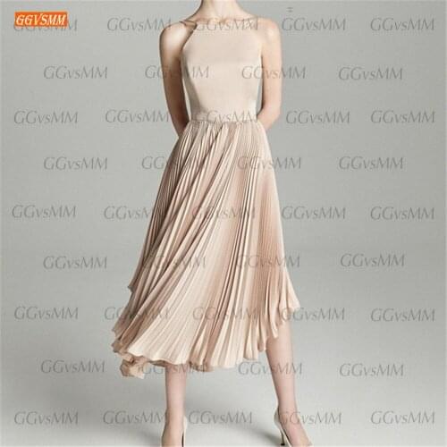 Fashion Champagne prom dresses 2021 vestidos de graduación Custom Made платья на выпускной Knee Length Backless Women Party Gown