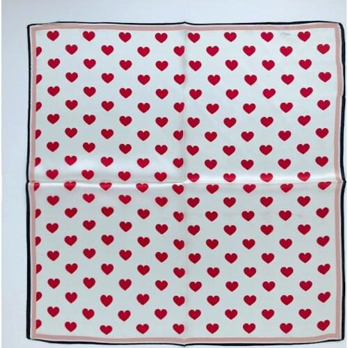 New 2021 Brand 100% Pure Silk Scarf Women Neck Hair Hijab Foulard Poncho Headband Fashion Print Neckerchief Scarves Bandana 53cm