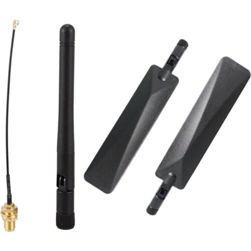 1set 433Mhz Antenna 3Dbi GSM RP-SMA Plug Rubber Waterproof Lorawan Antenna & 2x 4G LTE Antenna 12DBi SMA Male Antenna