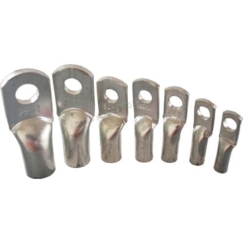 10pcs JG M8 M12 10mm2 16mm2 25mm2 35mm2 50mm2 70mm2 95mm2 Bolt Hole Tinned Copper Cable lugs Battery Terminals