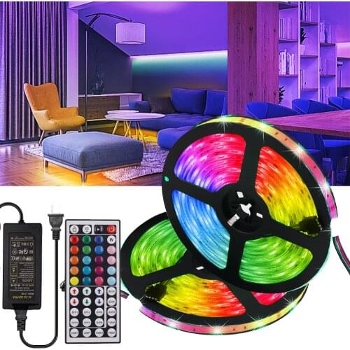 DC 12V LED Light Strip Set 5050 60LEDs/m RGB /RGBW /RGBWW White Blue Flexible Tape Ribbon LED Lamp +Power Supply