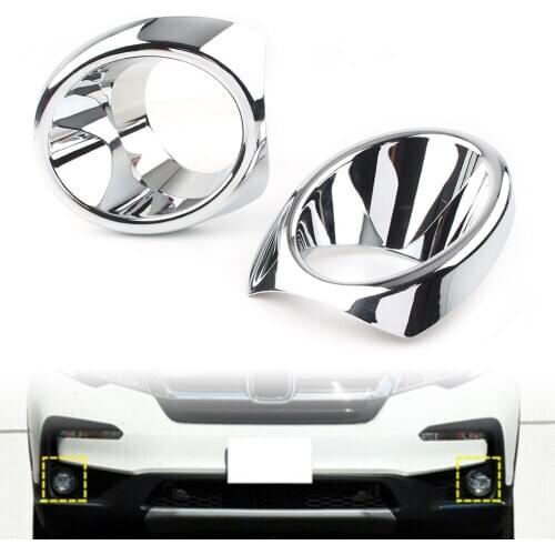 2pcs Chrome Car Front Fog Lamp Light Cover Trim Decor For Honda Pilot 2019 2020 ABS Plastic