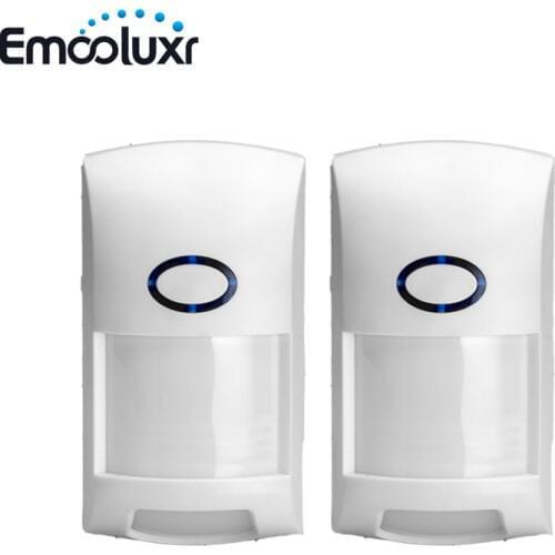 2pcs Wired Indoor Infrared Microwave Motion Detector Sensor Pet Friendly Dual Tech PIR Alarm Sensors for Home Intrustion Alarms