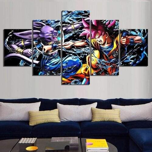 5 Panel Anime Manga Figure Modular HD Canvas Posters Wall Art Pictures Paintings Accessories Home Decor Living Room Decoration