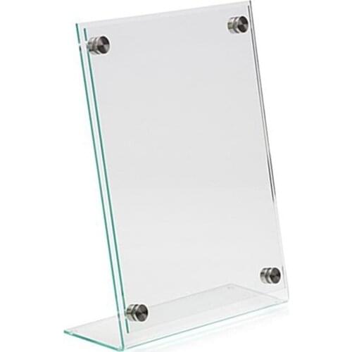 Countertop l Shape Acrylic Poster Holder Sign Display Menu Stand Label Picture Photo Frame with Binding Screws