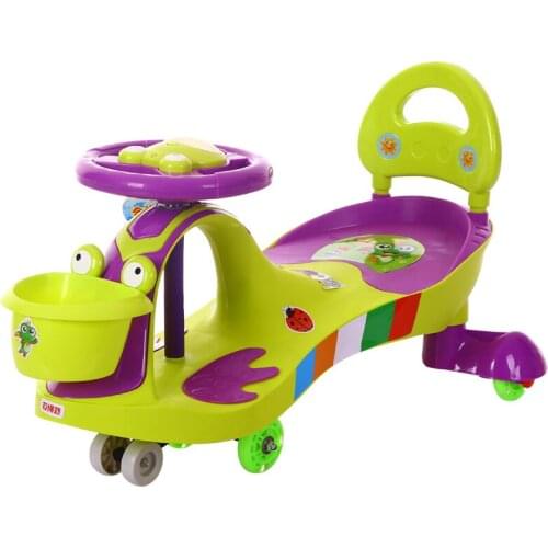 Cartoon Kids' Swing Car Baby Walker Car Balance Car Kids Swing Car Music Steering Wheel Toddler Ride on Balance Cars 2-6Y