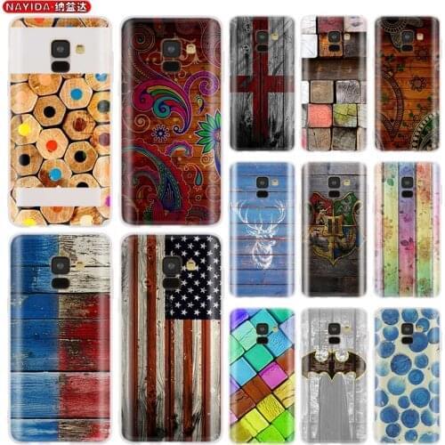 Phone Case for Samsung galaxy A30 A50 A90 5G A3 A5 A6s A7 A8 2016 2017 A6 2018 Plus Matte soft silicone Cases Wood Pattern