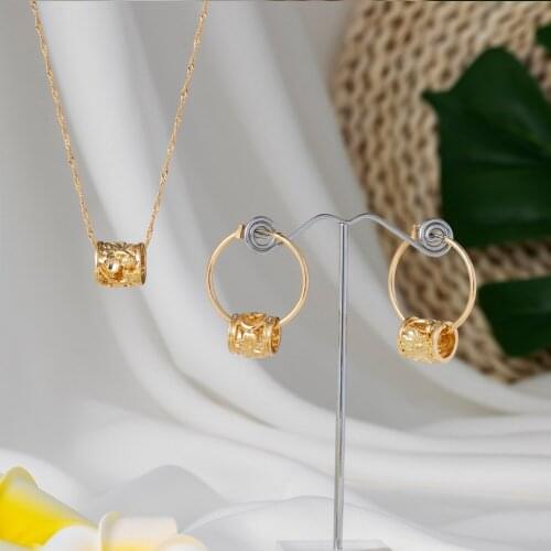 Cring Coco Hawaiian Colorful Pearl Jewelry Sets 2021 Gold Pendant Necklaces Hoops Earrings Trendy Summer Necklace Set for Women