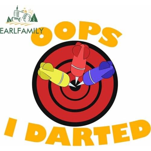 EARLFAMILY 13cm x 11.3cm for Oops I Darted Target Decal Refrigerator VAN Cartoon Car Stickers Motorcycle Personality Decoration