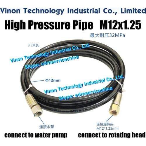 EDM High Presure Pipe M12x1.25 for Drill EDM Machine (Taiwan/Jinma/Baoma etc.) Pipe diameter 11mm,thread M12x1.25