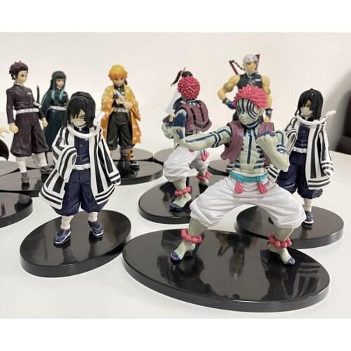 Kimetsu no Yaiba Kamado Nezuko Tanjirou Wind Pillar Water Pillar Action Figure Kawaii Zenitsu Anime Demon Slayer Figurine Toys