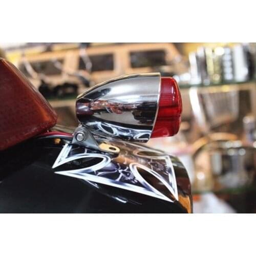 Chrome LED Brake Stop Running Tail Rear Light Cafe Racer Bobber Cruiser Chopper Custom Motorcycle