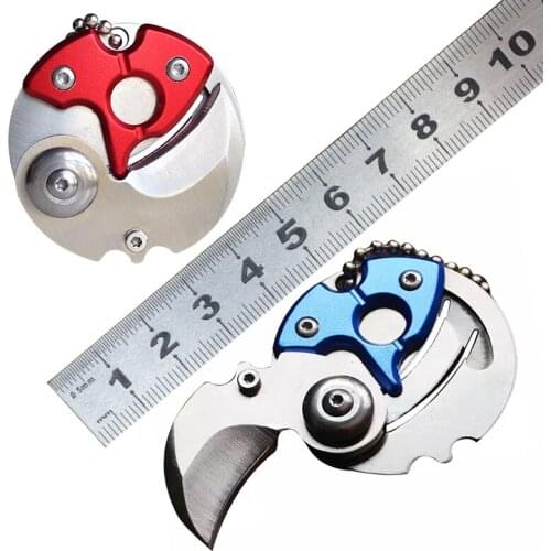 Mini Folding Knife Portable Knife EDC Tool Coin Knife Multi-function Tool Survival Hand Tool Key Chain Ring