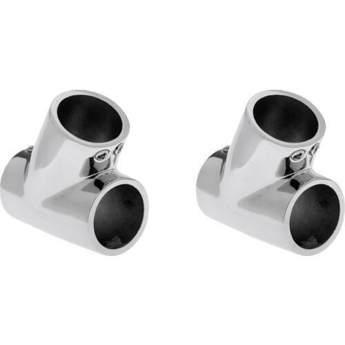 Boat Hand Rail Fitting - 60 Degree Tee- 316 Marine Stainless Steel 25mm+22mm