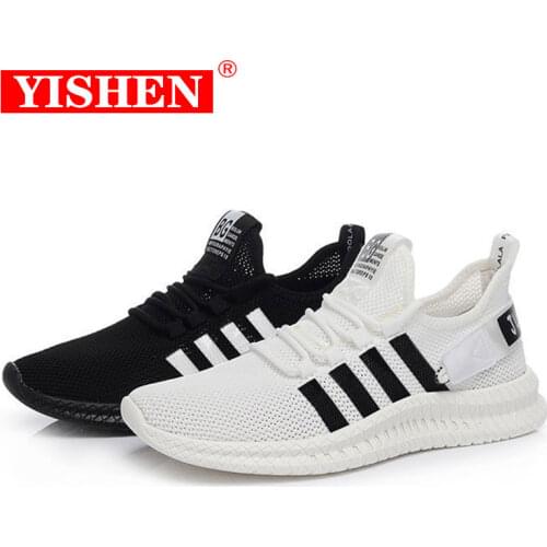 YISHEN Men Running Shoes Factory Custom Friendly Price Lightweight Male Fashion Sneakers Black White Mesh Comfortable Men Shoes