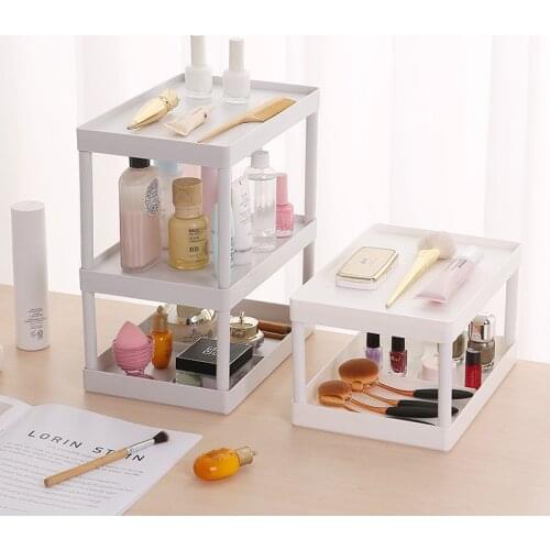 2/3 Layer Kitchen Storage Rack Removable Cosmestic Desktop Shelf Storage Rack Spice Organizer Kitchen Bathroom Shelf Organizer