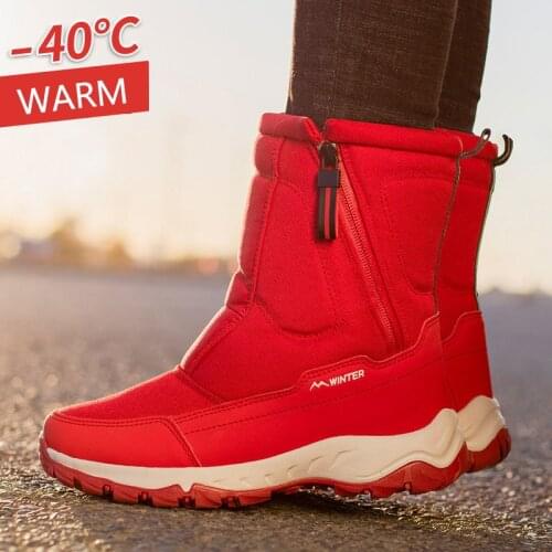 LLUUMIU new boot women winter shoes mans 2021 snow boots waterproof non-slip thick fur Hiking boots Winter boots for women
