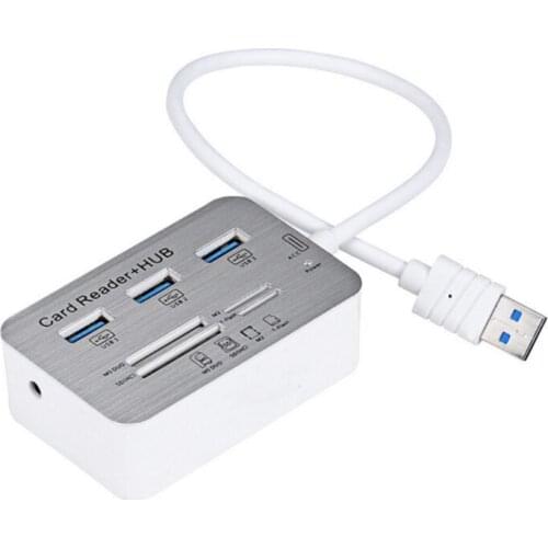 11XD Multi-port USB3.0 Hub with MS/SD/M2/Tf Card Reader 2 in 1 Docking Station SSD with 3 USB 3.0 Ports 5Gbps Fast HDD