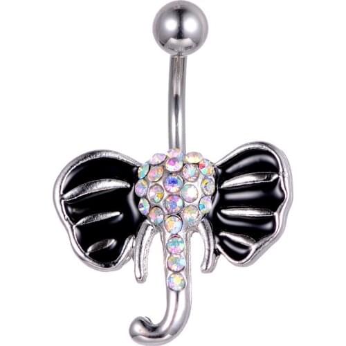 Fashion Vintage Personality Sexy Elephant Belly Rings for Women Body Piecing Jewelry