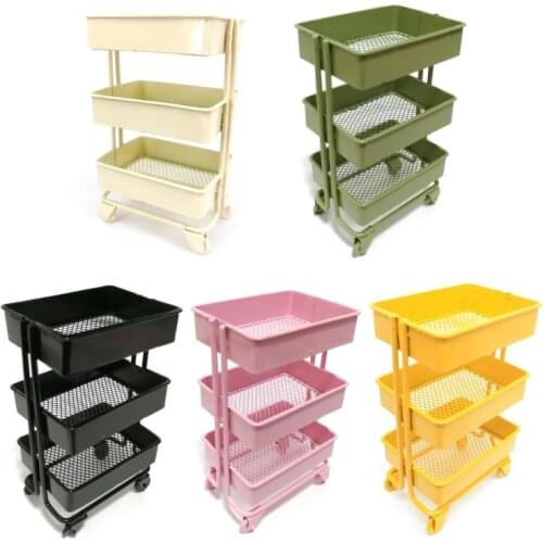 Mini Trolley Floor Storage Rack with Wheels Dollhouse Miniature Furniture Shelf Bookshelf Storage Display Rack Decorate
