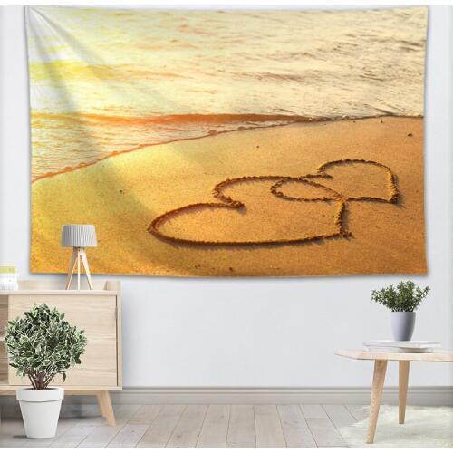 Love Beach Wall Tapestry Home Decorations Wall Hanging Forest Tapestries Home Birthday Party Decoration 130X150CM,140x250CM