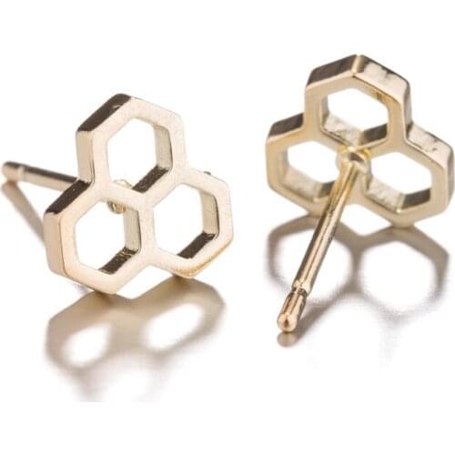 New Fashion Stainless Steel Female Jewelry Earrings Hexagon Mini Earrings Classmates Reunion Gifts for Friends 2020