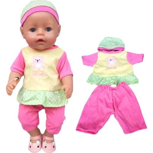43cm new born Baby Doll clothes red zipper hooded coat 18 Inch American OG girl Doll jacket