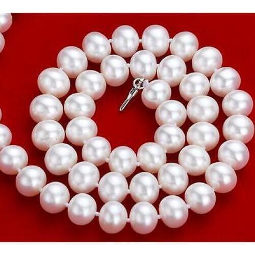 HUGE 18"10-11MM NATURAL SOUTH SEA GENUINE WHITE ROUND PEARL NECKLACE