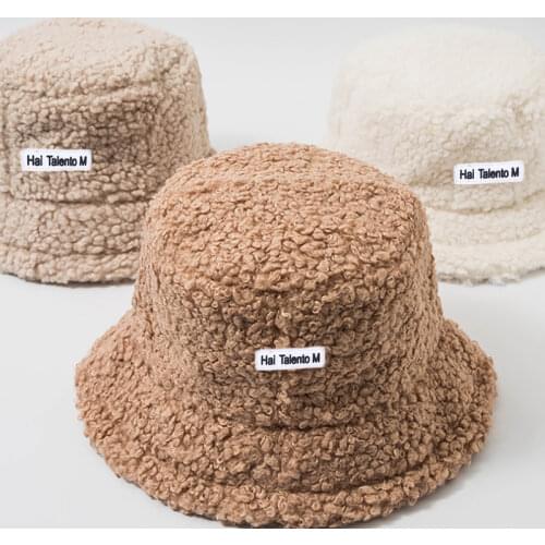 Lamb Faux Fur Bucket Hat Winter Warm Teddy Velvet Hats for Women Lady Thicken Bob Panama Outdoor Fisherman Hat Caps