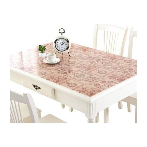 Rectangle PVC table cloth Color plastic pad thickened soft glass coffee table pad dining tablecloth Protect the table