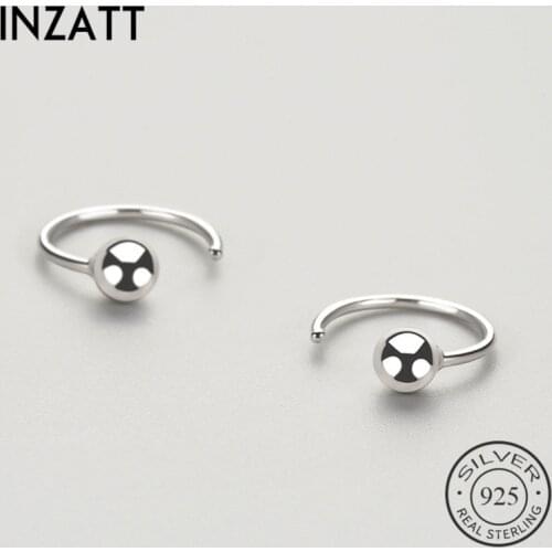 INZATT Minimalist Real 925 Sterling Silver Hoop Earrings Trendy Bijoux Accessories FINE Jewelry For Girlfriend Women Party Gift