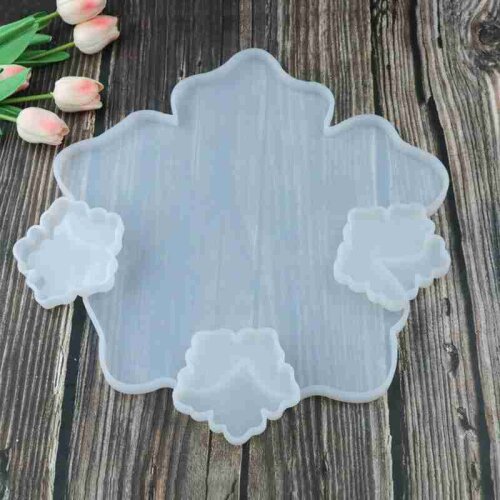 Silicone Mold With Flower Shaped 2 Sizes Fruit Tea Hand Tools DIY Craft Cosmetic Jewelry Tray Making W3S9