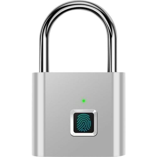 Fingerprint Padlock,Portable Anti-Theft USB Charging Fingerprint Lock for Lockers, Suitcases, Backpacks Etc Can Support