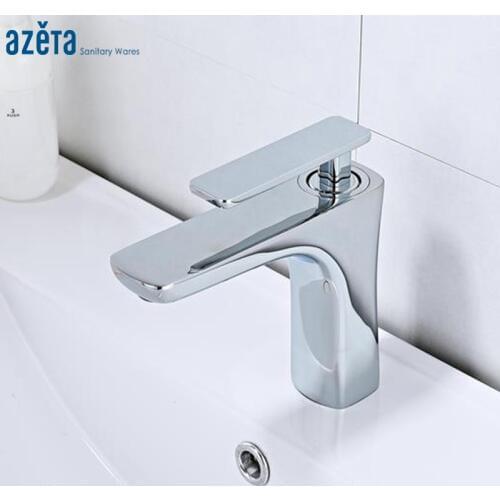 Azeta Basin Faucets Bathroom Chrome Brass Sink Mixer Tap Water Washbasin Faucet Single Handle Crane Basin Tap AT4206