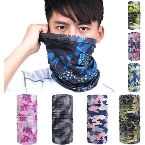 Outdoor Windproof Dustproof Motorcycle Skiing Cycling Adjustable Full Face Mask Unisex Printing Soft Breathable Ice silk Scarf
